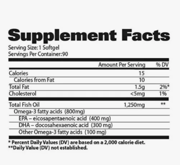 Información nutricional Omega 3 GAT Sport: imagen del frasco premium, ideal para atletas que buscan salud cardiovascular, control de inflamación y apoyo cognitivo diario.